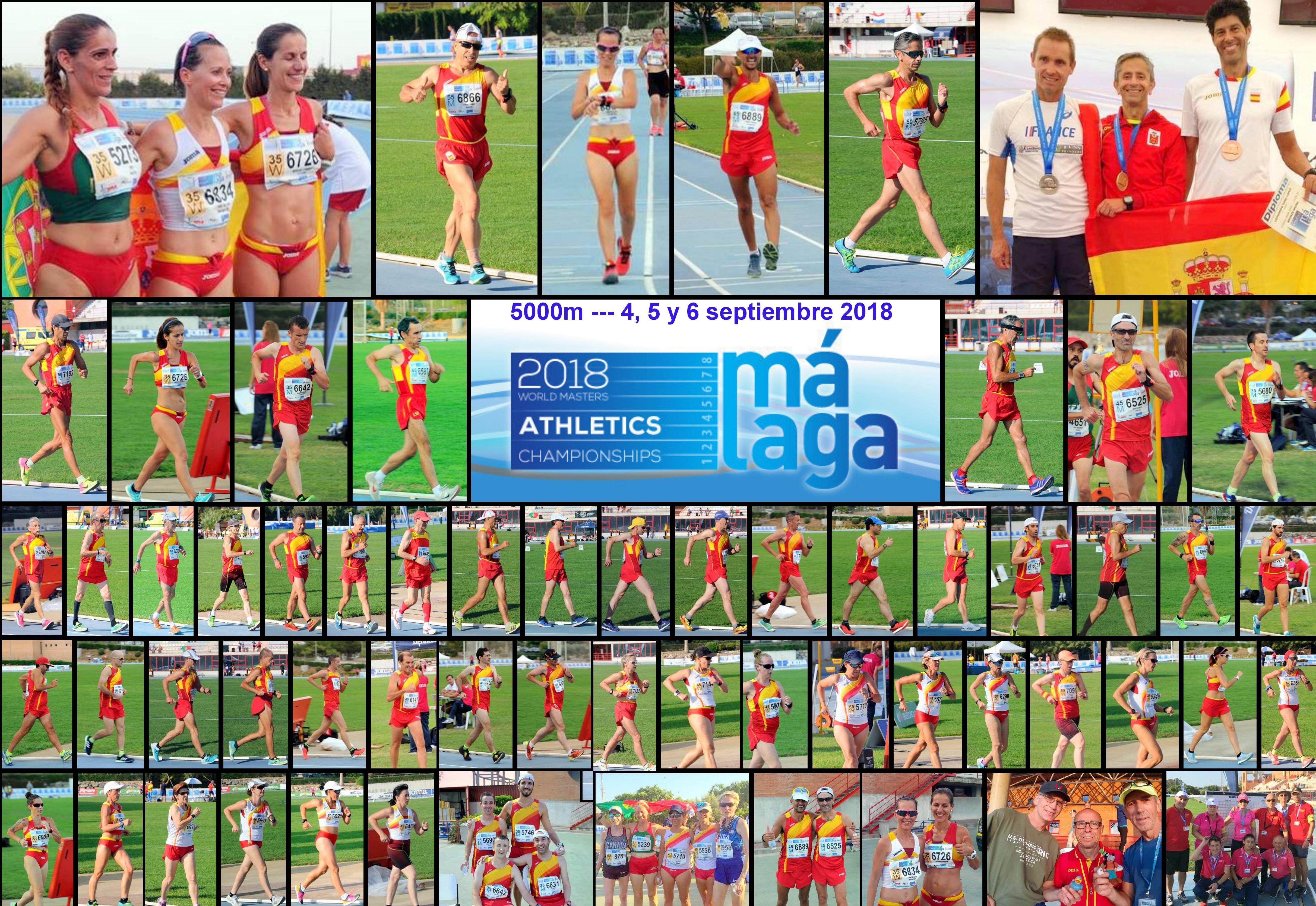 11 medallas de la marchaespaña en los 5000m del Cto. Mundo Máster de Málaga