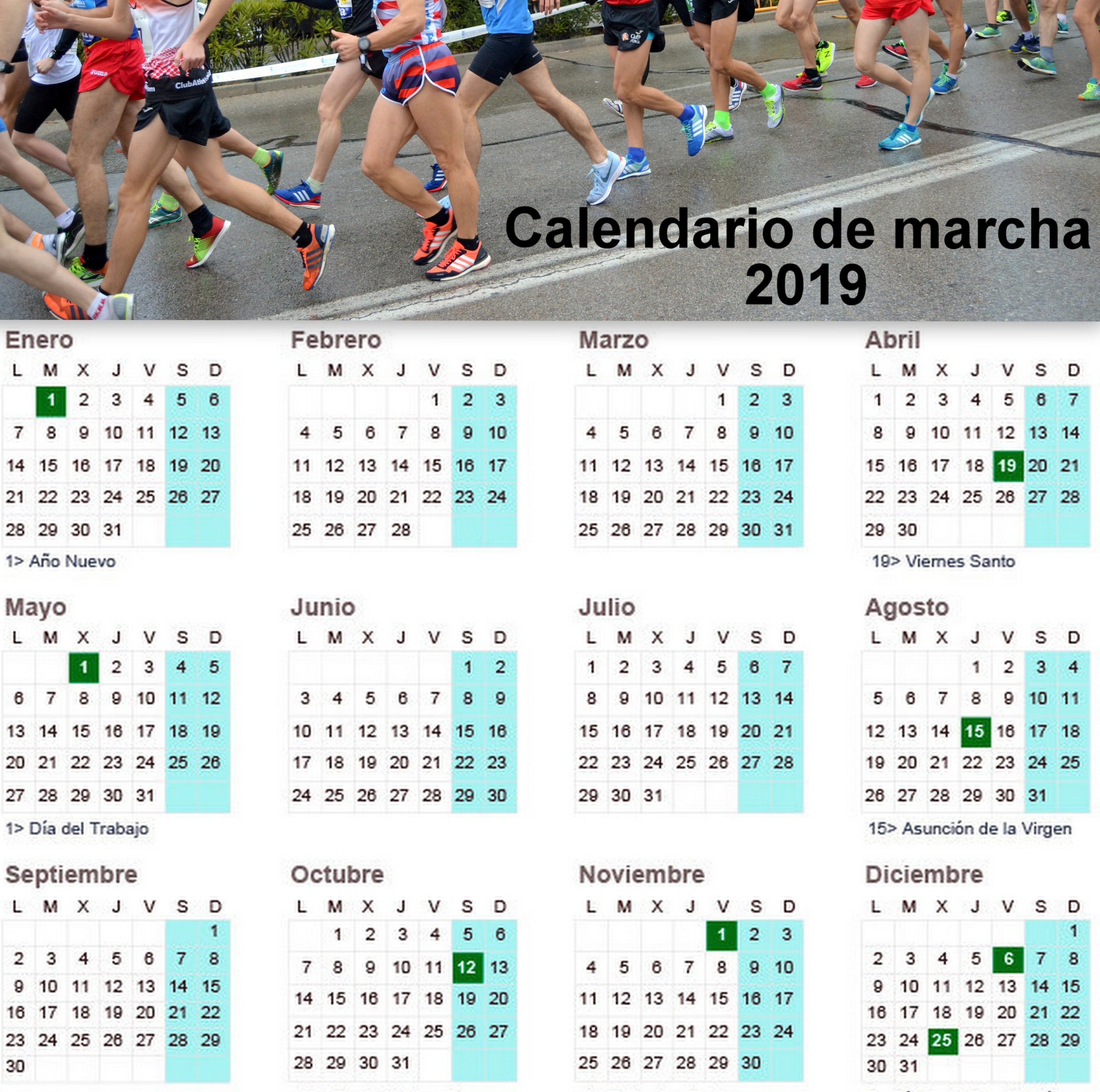 Calendario de marcha atlética 2018/2019